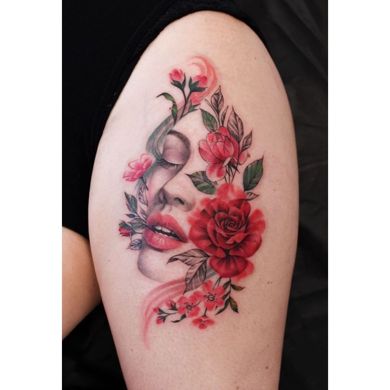 Womaha Flower Series 20 Sheets Color Temporary Tattoos for Women