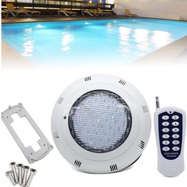 LED RGB Underwater Swimming Pool Light 45W 12V AC/DC 304 Stainless Steel Color Changing Surface/Wall Mounted Waterproof IP68 Submersible Inground Pool Light with Remote/450 LEDs 7 Colors changing repl