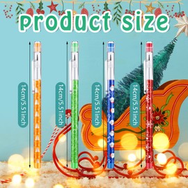 Teling Christmas Stackable Pencils Bulk with Eraser Translucent Pencil Multi Point Stackable Push Pencil Xmas Funny Christmas Winter Theme Pencil Set for School Office Student Teacher Supply(120 Pcs)