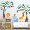 DECOWALL Jungle Trees and Animals Wall Sticker Decor Kindergarten Nursery