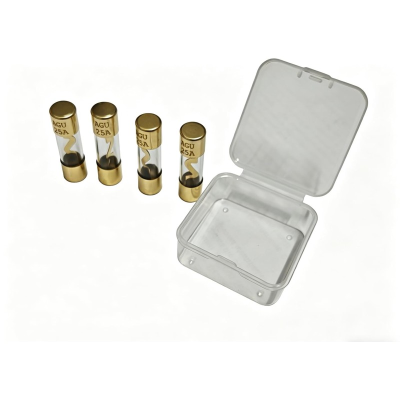 30A AGU, AGU Fuse 30A, Gold-Plated Copper Caps, Clear Tube
