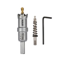 Mollom (13/16''|21mm) Heavy Duty Carbide Hole Saw with 2 Pilot Drill Bits, Hole Cutter cuts Stainless Steel, mild Steel, Iron, Copper, Brass, Plastic