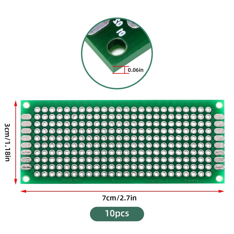 Eagles 10PCS 3x7 cm Double Sided PCB Board,Tinned Prototype Diy
