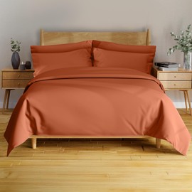 BAMPURE 6 Pcs King Sheet Set - 100% Viscose derived from Bamboo Sheets King Size - Super Soft Viscose Bamboo Cooling Sheets for Hot Sleepers -Up to 16’’ Deep Pocket King Sheets (Terracota)