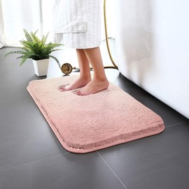 Carvapet Non-Slip, Water Absorbent Bath Mat, Bathroom Rug, Soft Plush, Microfibre