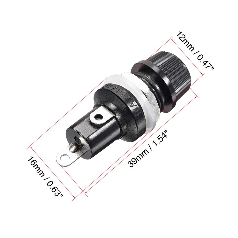 Sourcing Map Fuse Holder Screw Cap 5 x 20 mm