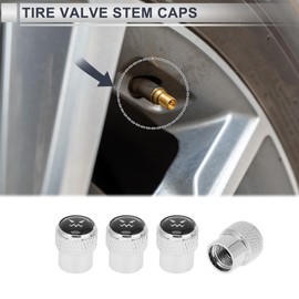 RATCHROLL 4 Pcs Tire Valve Stem Caps Stylish 8x15mm Tyre Valve Dust Covers Silver Tone Aluminum Alloy Epoxy Resin