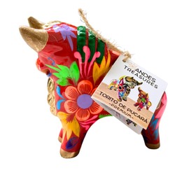 Handcrafted Peruvian Red Torito Pucara Bull, Ceramic Handcrafted Artisan Figurine Symbolizing Protection and Prosperity, Incense Holder, Compact Size Lucky Charm for Home Decor