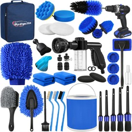 Qydipclin 41Pcs Car Detailing Kit, Car Detailing Brush Set, Car Wash Cleaning Kit, Car Detailing Brushes, Professional Car Care Kit for Interior Exterior Wheels, Blue