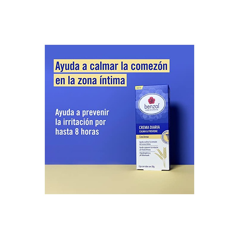 Benzal Crema Diaria Íntima, Calma y Previene la Comezón, 30g