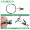 M METERXITY 40-Pack Silver Curtain Rings with Clips, Rustproof Metal