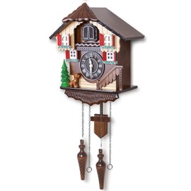 Kendal Cuckoo Clock Large Vintage Wall Clock Handcrafted Wood Cuckoo Clock House Home Decor with Singing Bird & A Dogs in Front of The House Decoration CC521