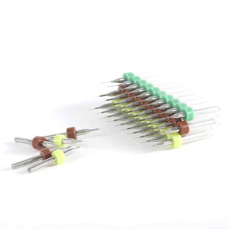 Yunguui 50pcs Micro Twist Drill Bits 0.1-0.5mm PCB Drill Bit