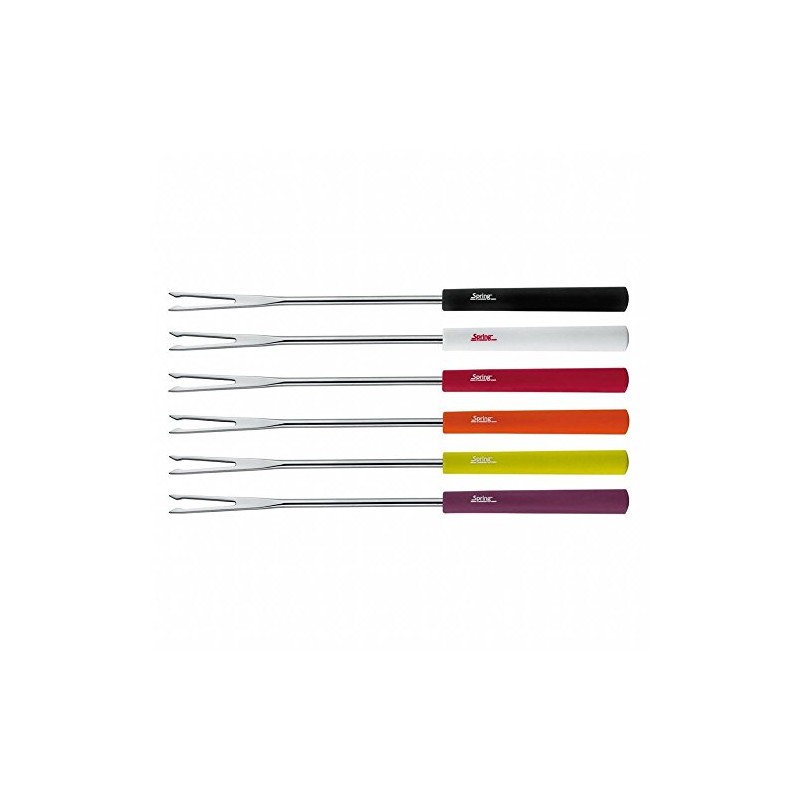 Spring 2690260606 Fleischfondue-Gabeln Basic bunt 6 Stück, Edelstahl, silber, 1,8