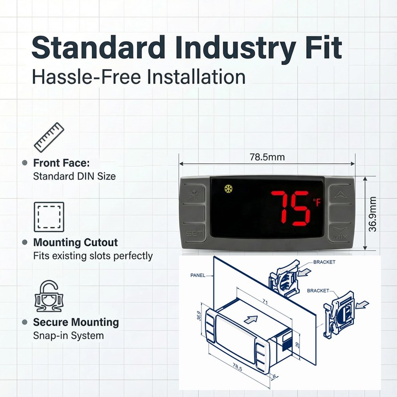 Digital Temperature Controller XR06CX-4N1F1 for Commercial Refrigeration, 120V Replacement for