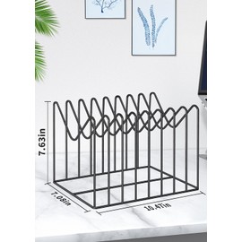 Vanulee 4 Sets File Organizer for Desk,File Sorter Organizer,File Folder Holder/Rack/Stand,Desktop Record/Clipboard Holder,8 Sections Storage,Anti-Scratch/Pilly/Rusty,Metal Stable Holder,Black