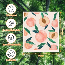 Morigins Mixed Fruit Swedish Kitchen Dishcloths Reusable Dish Towels Absorbent and Fast Dry Cleaning Cloths for Kitchen Cleaning Wipes 6 Pieces