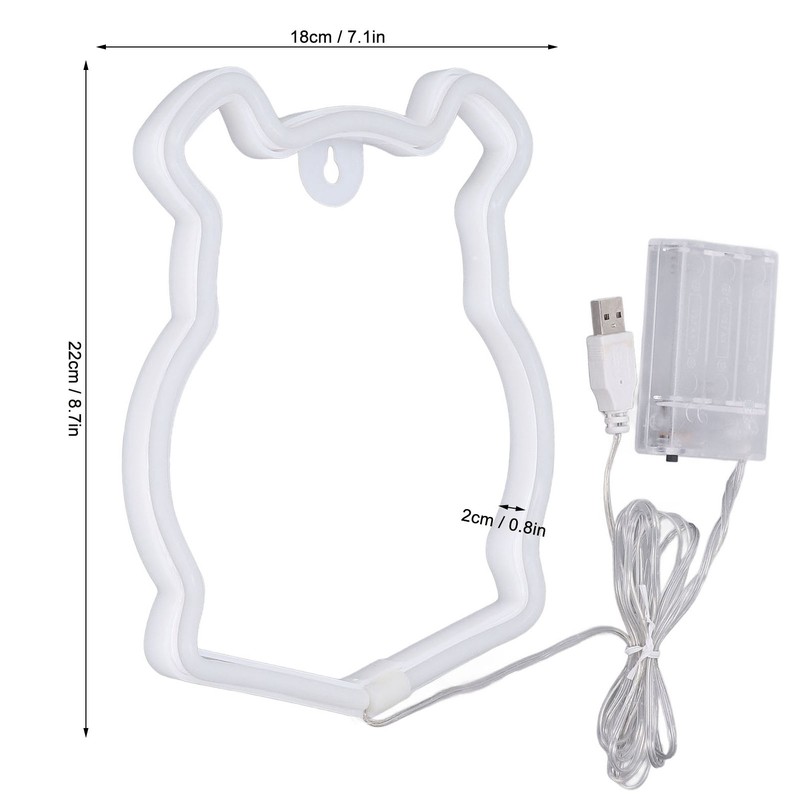Neon Light LED Bear Shaped Neon Sign Battery Operated USB