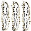 New Year Metallic Beads Star Necklaces Gold Silver Black for