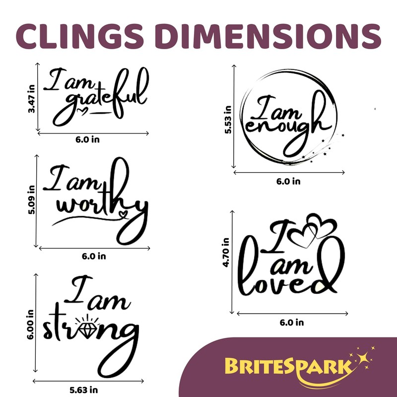 Positive Affirmation Sticker - Static Cling for Mirror Window -