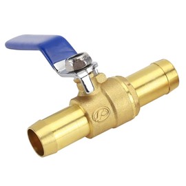 Brass Barb Ball Valve, Double Male Thread Air Hose Fittings Double-ended Pipe Accessories with Handle for Gas Pipe Connection (16mm)