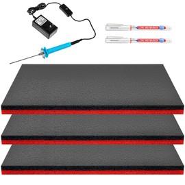 Gisafai 3 Sets Tool Box Foam Sets Includes 3 Tool Box Liner 1 Foam Cutter 2 Marker Pens Adjustable Non Slip Organizer for Toolbox Cabinet Chest Drawer Storage Craft(24 x 24 x 1 Inch)