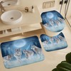 Brebasf Winter Forest Wildlife Wolf 4 Pcs Waterproof Shower Curtain