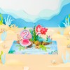 POPWOW Happy 2nd Birthday Pop Up Card, Mermaid, Pearl Shell,