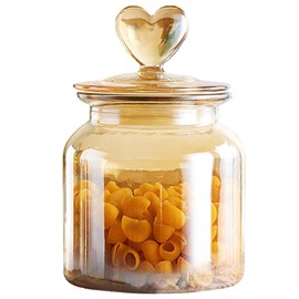 BigNoseDeer 22oz Heart-Shaped Glass Jar with Airtight Lid Kitchen Glass Food Storage Containers Sugar Container Cookie Jar Candy Jar Coffee Canister Tea Canister