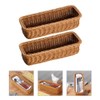 Cabilock 2pcs Wicker Cutlery Basket Rectangular Woven Baskets Bins Rattan
