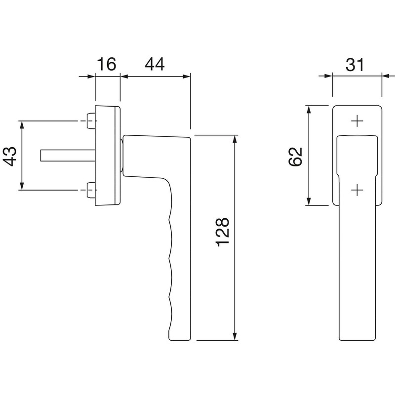 HOPPE Toulon 3937157 Window Handle VK 7 x 32-42 mm