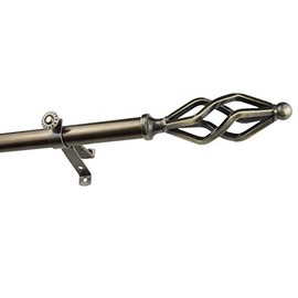 Modern Marquise Curtain Rod and Hardware Set Size: 48" - 84" W, Finish: Antique Brass