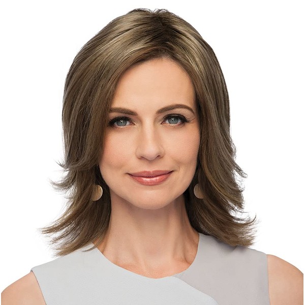 Top Perfect Hair Topper Color GL10-14 WALNUT - Gabor Wigs 10" Long Clip In Flexlite Synthetic Conceals Thinning Hair