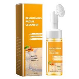 Brightening Foaming Cleanser, Turmeric Face Wash With Brush, Gentle Face Cleanser For Women – Improve Facial Flaws, Hydrating Faces Wash For Even Skin Tone
