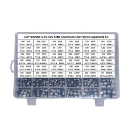 1500Pcs Lot 1UF-1000UF 6.3V-50V 36 Value SMD Aluminum Electrolytic Capacitors Assortment Kit with Box
