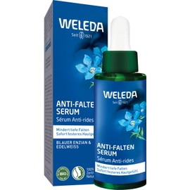 WELEDA Bio Anti Falten Serum Blauer Enzian & Edelweiß - Naturkosmetik Natural Anti Aging Gesichtsserum/Gesicht Pflegekonzentrat reduziert tiefe Falten nach 2 Wochen & strafft die Haut (vegan, 30ml)