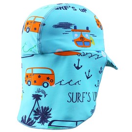 HUAANIUE - Gorro de protección solar para bebé con UPF 50 + gorro de natación, Coche, 4-6 Años