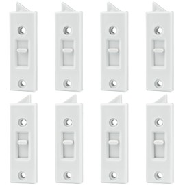 8 Pcs Window Latch Locks Spring Loaded Window Tilt Latch Replacement Part by JPKTA,Vinyl Plastic Construction,Window Parts and Hardware 2 Inch Hole Center Spacing Sliding Lock White