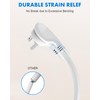 Flat Plug Short Power Extension Cord 1 Foot White 14