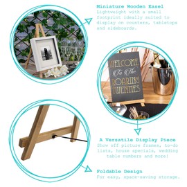 Argon Tableware Easel Stand & Slate Board Set - Pack of 1 - Wooden Easel Display Stand Poster Holder and Natural Slate Sign for Wedding Plans, Welcome Board, Art Posters