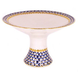 Lomonosov Imperial Porcelain Cobalt Net Tableware Teaware Collection (Fruit Vase D20 cm)