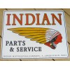 Indian Parts & Service TIN SIGN vtg chief motorcycle metal