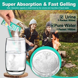 CRAZYTHUR Poo Absorbent Gel Powder, 25PCS Portable Toilet Gel, Camping Toilet Gels, Porta Potty Chemicals，Portable Toilets Powder for Outdoor Camping and Hiking Toilets Gels Powder