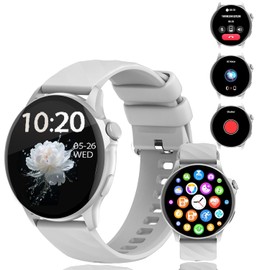 2one Smartwatch, Relojes Inteligentes para Hombres y Mujeres, Resistente al Agua hasta 1 ATM, Monitoreo de Frecuencia Cardíaca, 123 Modos Deportivos, Compatible con iOS y Android (1.39'') (Plateado)