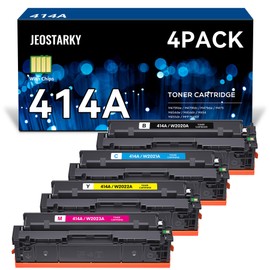 Jeostarky 414a Toner Cartridges 4 Pack Replacement for HP 414a Toner 414X W2020a Compatible with HP Color Laserjet Pro MFP M479fdw M479fdn M454dw M454dn M480f Printer
