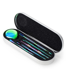 Coolty 6PCS Wax Carving Tools Dab Tool Double-Ended Stainless Steel Clay Sculpting DIY Tool for Sculpting, Modeling, Scraping, Shaping, Pottery Carving (Rainbow)