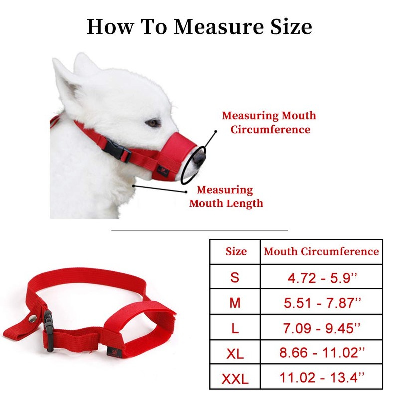 Andiker Nylon Dog Muzzle for Short Snout, Dog Mouth Cover