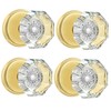 CLCTK 4 Pack Glass Dummy Door Knobs, Single Side Dummy