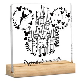 Magical Castle mouse Decorations for Girls Room Magic Kingdom Trip Gifts Princess Castle Decor for Room Happiest Place on Earth Decorations Acrylic Sign 4 X 4 Inches