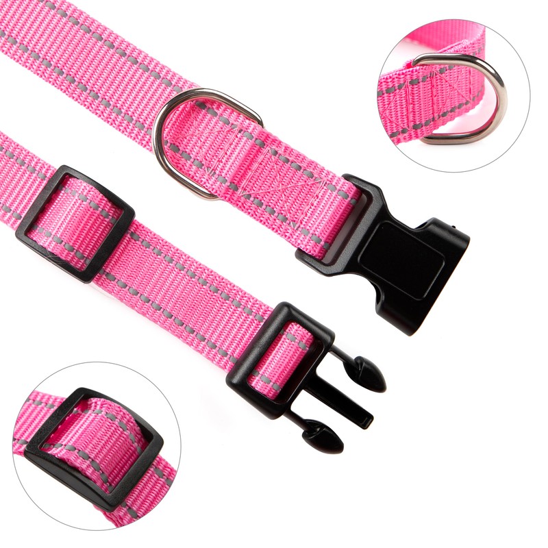 OEFEO Reflective Dog Collar for Small,Medium, and Large Dogs,Ajustable Nylon